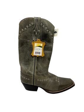 Smoky Mountain Boots Womens Western Laurel Studded 7 NEW Grey Leather Rodeo